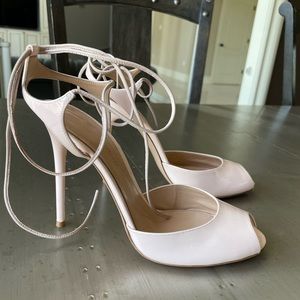 gianvito Rossi muse pale pink patent peep toe stiletto sz 40